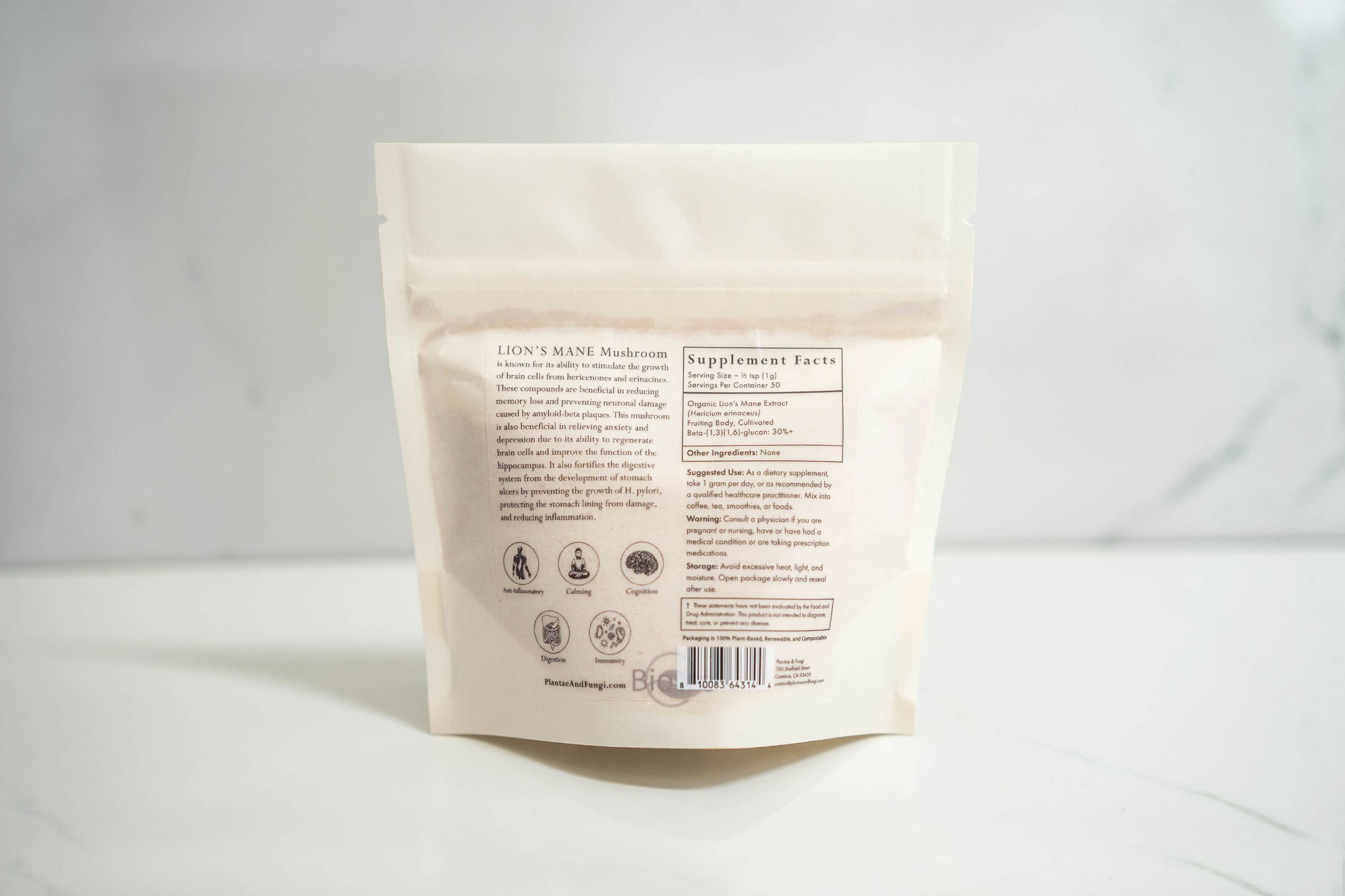 Lion's Mane Mushroom Powder - organic 1:1 extract